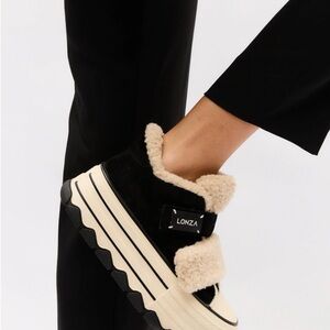 Lonza Glissane (winter shoe/boot) Suede Snow Bootie with Shearling Trim